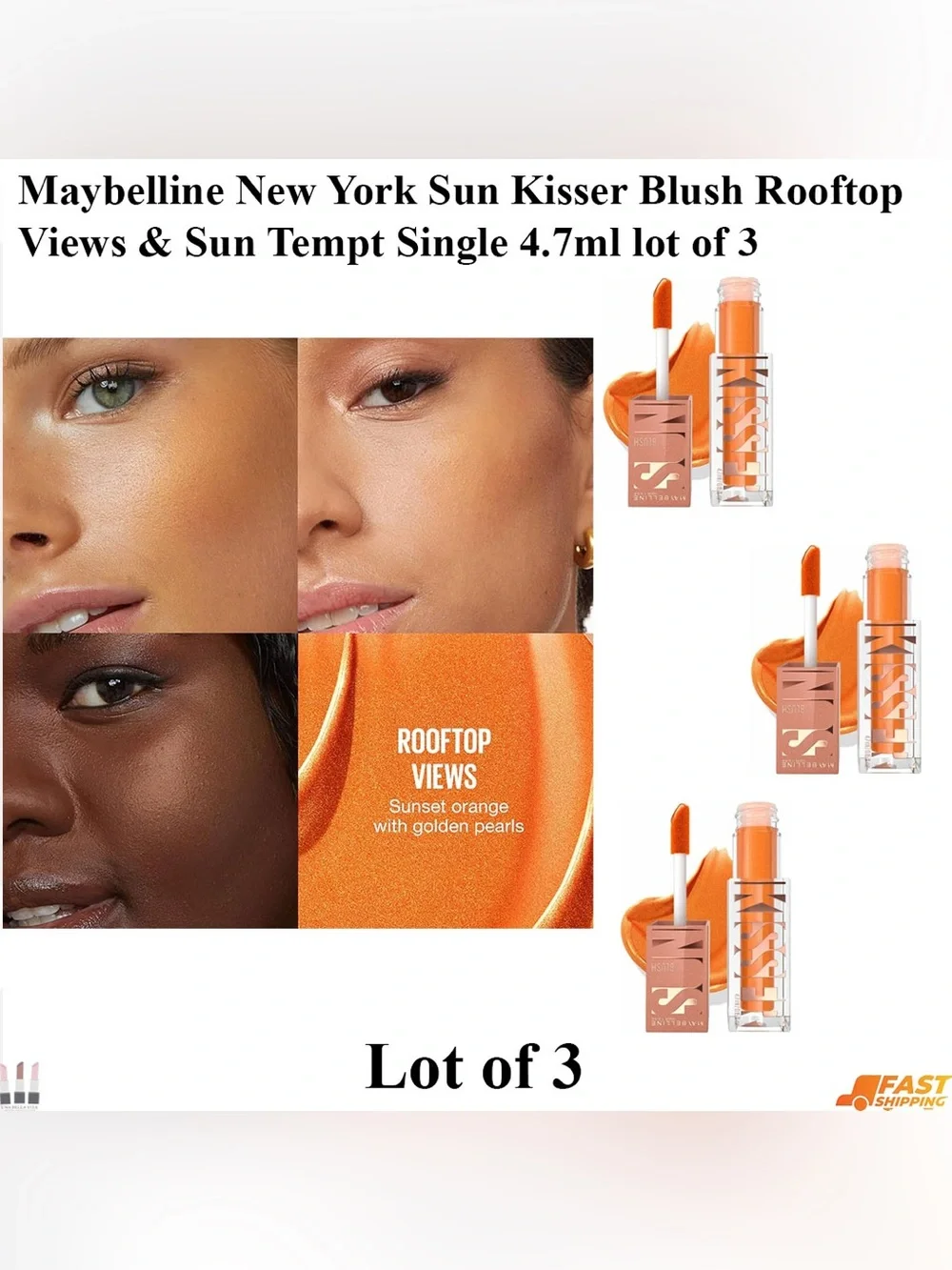 Maybelline Sun Kisser Blush Rooftop Views - Sunset Orange with Golden Pearl